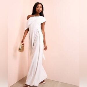 ASOS White One-Shoulder Jumpsuit